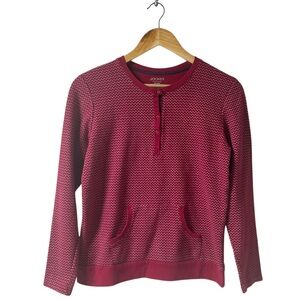 Jockey Thermals Long Sleeve Shirt Sz M Women’s Wine Maroon Red Rib Knit
